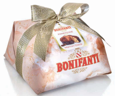 Immagine di PANETTONE MARRON GLACE' 1 kg in incarto colorato