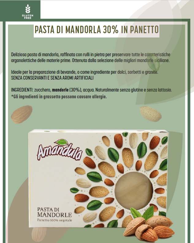 Immagine di PASTA DI MANDORLE IN PANETTO sottovuoto da 400 gr.
