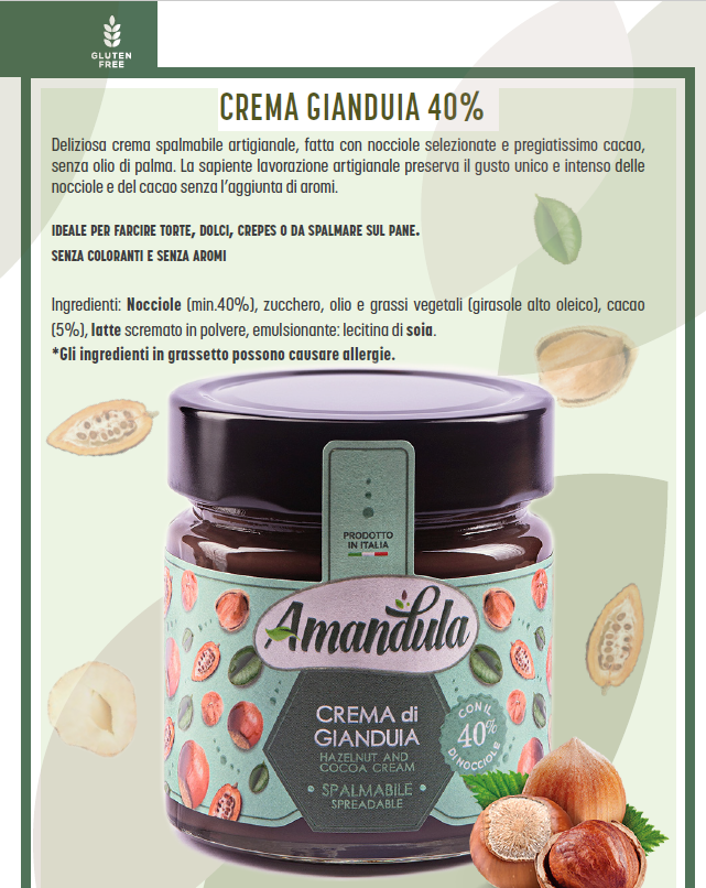 Immagine di CREMA GIANDUIA con nocciola 40% 210 gr